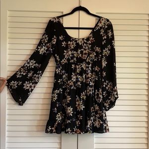 Socialite Black Flowy Dress with Flowers